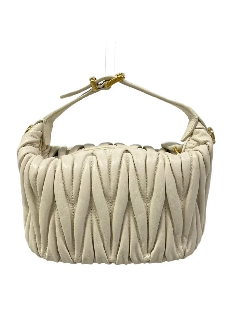 Miu Miu Matelasse Bianco Mini Bag Leather